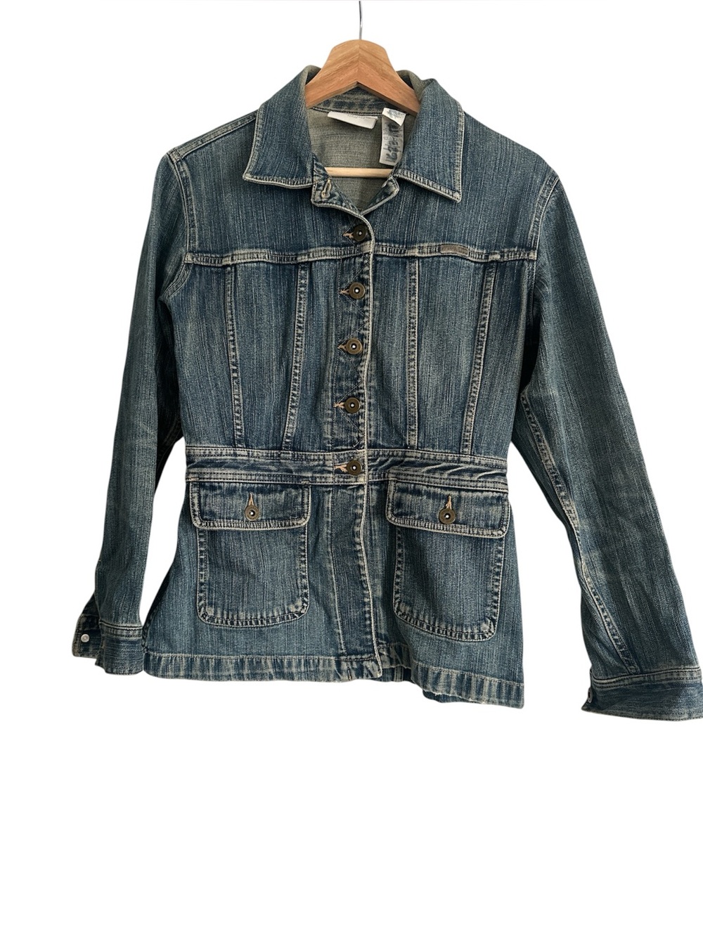 Liz Claiborne Jeans Petite medium-wash denim jacket vintage Y2K 99% cotton